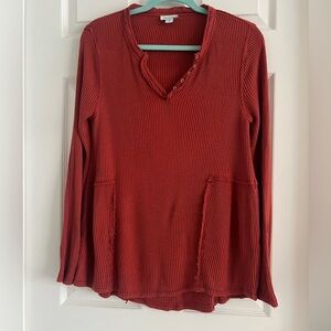 Sundance Belle Rock Henley.
Henna color. Viscose. Waffle knit. EUC! Size XS.